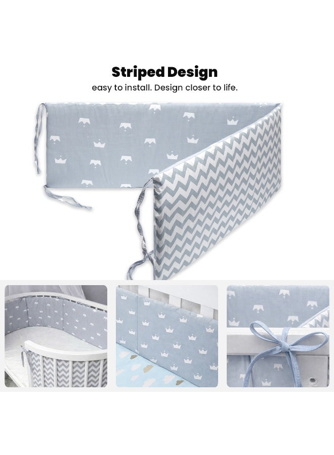 تابيت واقي سرير أطفال قابل للتهوية، 130 سم × 30 سم × 2.5 سم، بطانة سرير أطفال شبكية قابلة للتهوية، غطاء لحاجز سرير الأطفال، واقي سرير أطفال، مفروشات سرير أطفال قابلة للتهوية لغرف الأطفال (بنين وبنات)، واقي سرير أطفال - Image 2